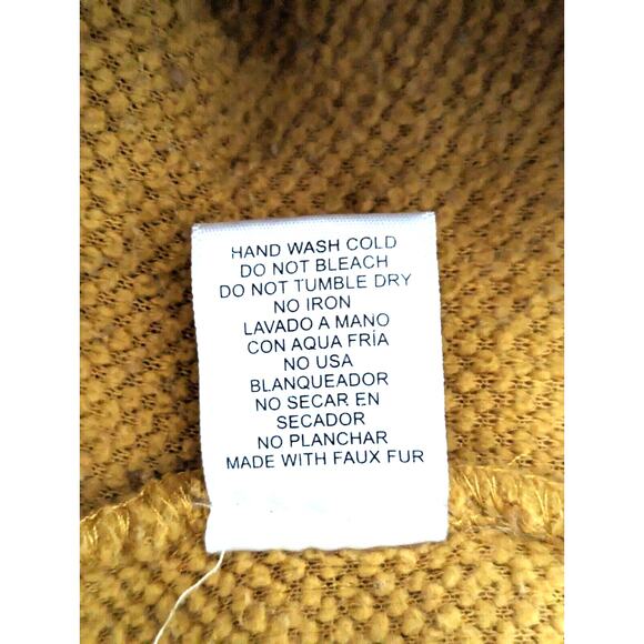 Love Tree Women's Large Gold Mustard Yellow 1/4 Zip Sweater large front pocket - Picture 7 of 14